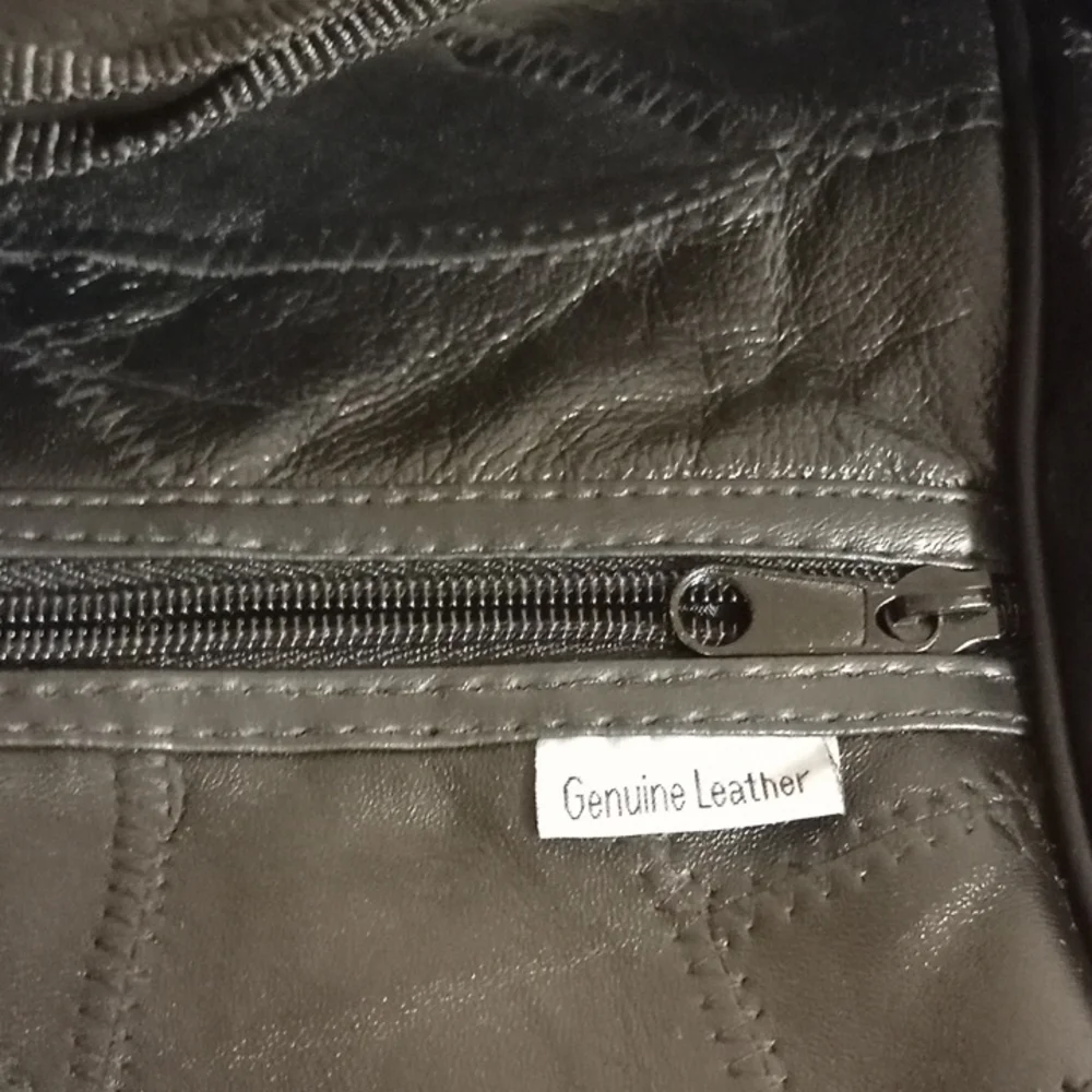 Elegant Black Genuine Leather Laptop Bag